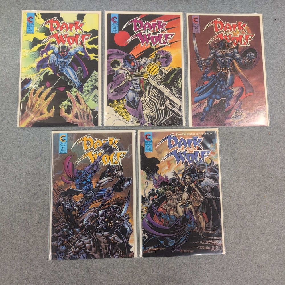 Dark Wolf Eternity Comics Issues 1 2 3 4 & 6 Lot Copper Age Fantasy 1987 1988